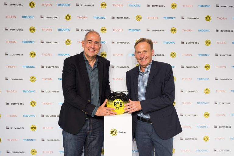 Ulrich Schumacher (Zumtobel) und Hans-Joachim Watzke (BVB).