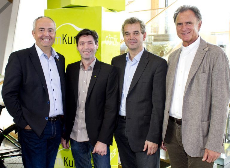 Oranisations-Duo Manfred Böhmwalder u. Arno Riedmann mit Christoph Jenny und Präs. Manfred Rein (WKV), vl.,