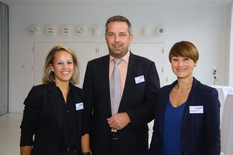 Vertretertrio von Peoples Viennaline: Nina Oehler (l.) mit Oliver Loacker sowie Francesca Trenti.