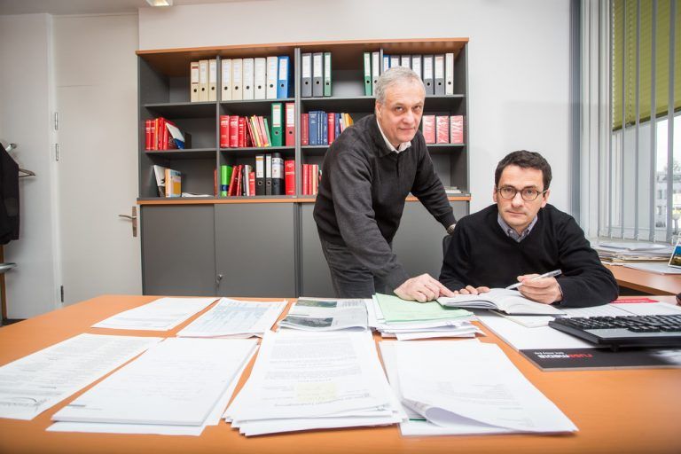Vizebürgermeister Walter Natter und Verwaltungschef Eugen Kanonier (v.l.) stehen derzeit an der Spitze der Gemeinde Lustenau.  VN/Steurer
