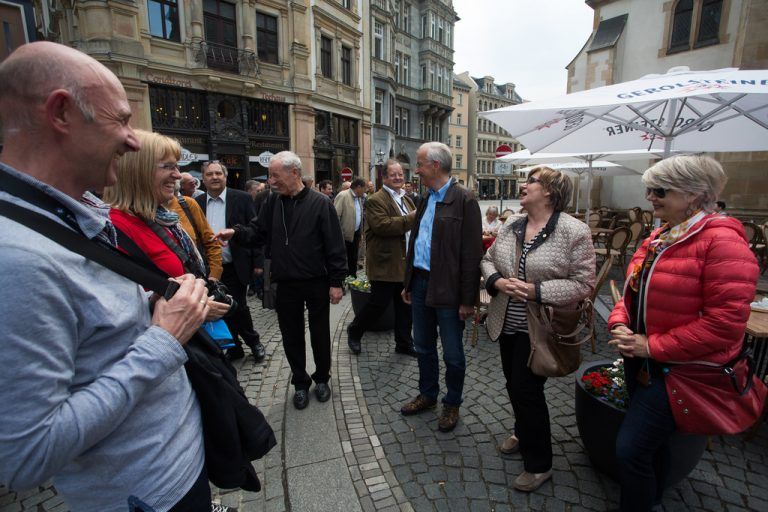 Was für ein Zufall: Die VN-Leser trafen beim Stadtrundgang auf Alt-Landeshauptmann Herbert Sausgruber, der mit Gattin Ilga gerade auf Tour durch deutsche Städte war. Sein nächster Halt war Nürnberg.