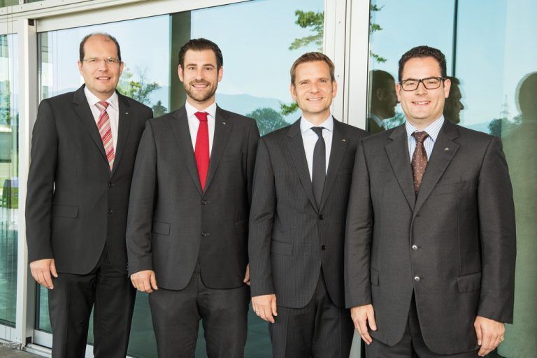Die Geschäftsleitung der Walter Bösch GmbH & Co KG: Robert Janschek, Linus Grellet, Peter Mender und Robert Grellet (v. l.).