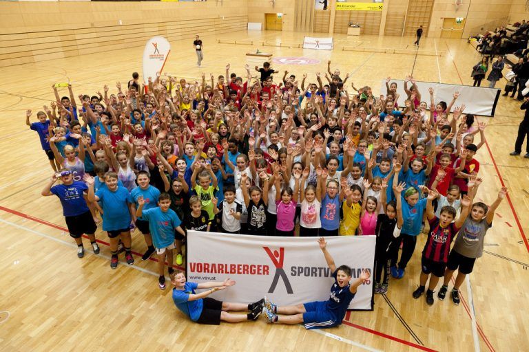 Die SchülerInnen hatten beim Völkerball-Landesfinale in Dornbirn ihren Spaß. Foto: asvö/mathis