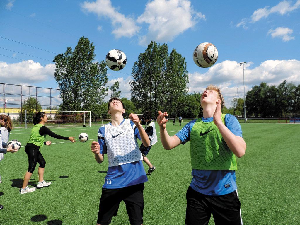 Fußballtraining in der Schule des CF Barcelona