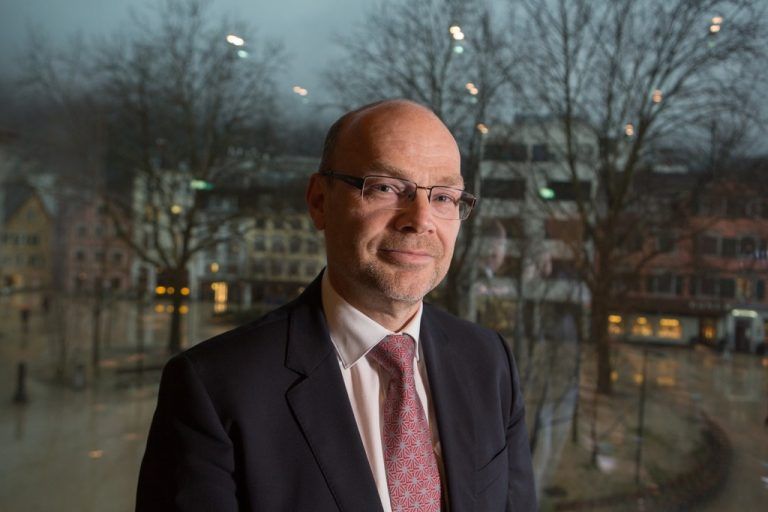Georg Schadt referierte bei der 13. Integrationskonferenz des Landes im vorarlberg museum in Bregenz. Foto: VN/Hartinger