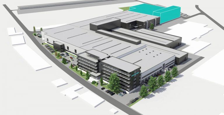 Geplant ist eine Halle mit Produktions- und Lagerflächen, Tiefgarage und Hochregallager.  Foto: Meusburger