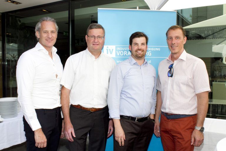 Luden zum Empfang: Martin Ohneberg, Dieter Gruber, Mathias Burtscher und Bernhard Ölz. Fotos: franc