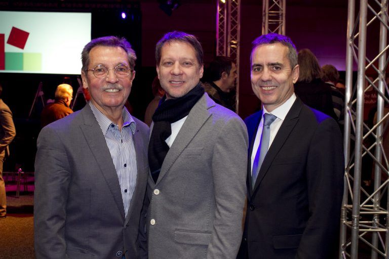 Nino Michelon (Hefel Wohnbau), Architekt Hannes Michelon und Inhaus-Geschäftsführer Robert Küng (v.l.).