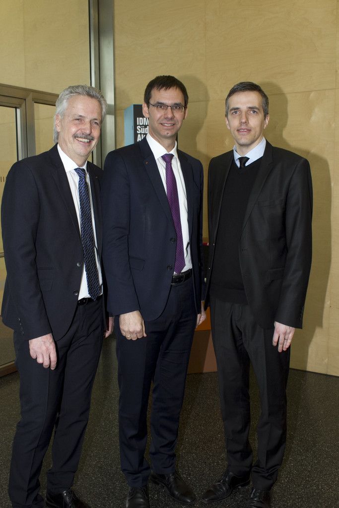 Otto-G. Mäser (l.) mit LH Markus Wallner und Daniel Mutschlechner.