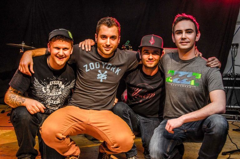 „raumklang“: V. l.: Andreas Kühne, Dominik Bischof, Rene Stocker, Daniel Mylonas. Foto: band