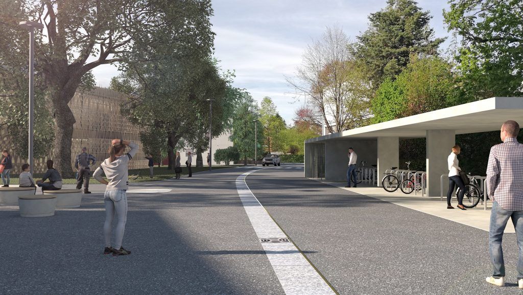 Verkehr auf  Augenhöhe in der Dornbirner Jahngasse