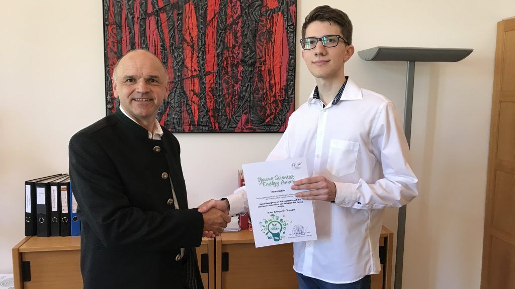 Robin Kohler gewann mit seiner Maturaarbeit den "Young Scientist Energy Award" der FH Kufstein