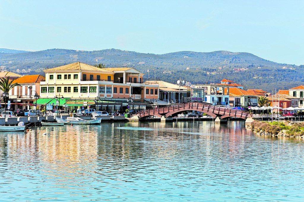 Einzigartige Architektur in Lefkas Stadt