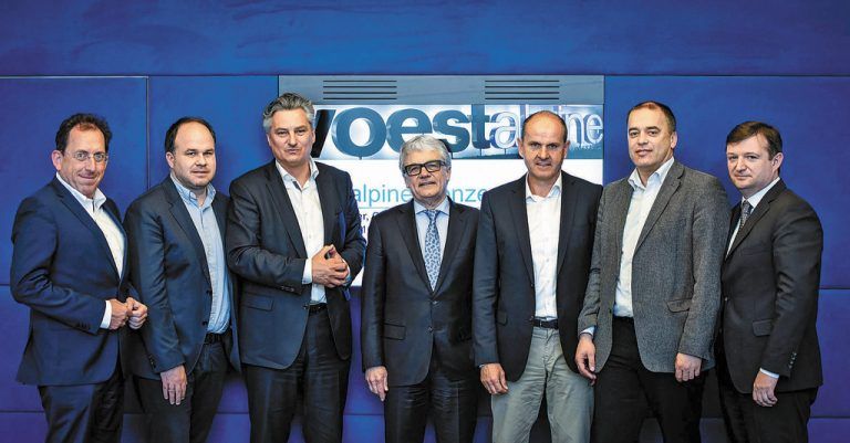 Die Vertreter  der Bundesländerzeitungen und der „Presse“ mit voestalpine-Generaldirektor Wolfgang Eder (m.).