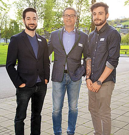 Fabio Schabus (l.) mit Bernd Egger und Daniel Peric.
