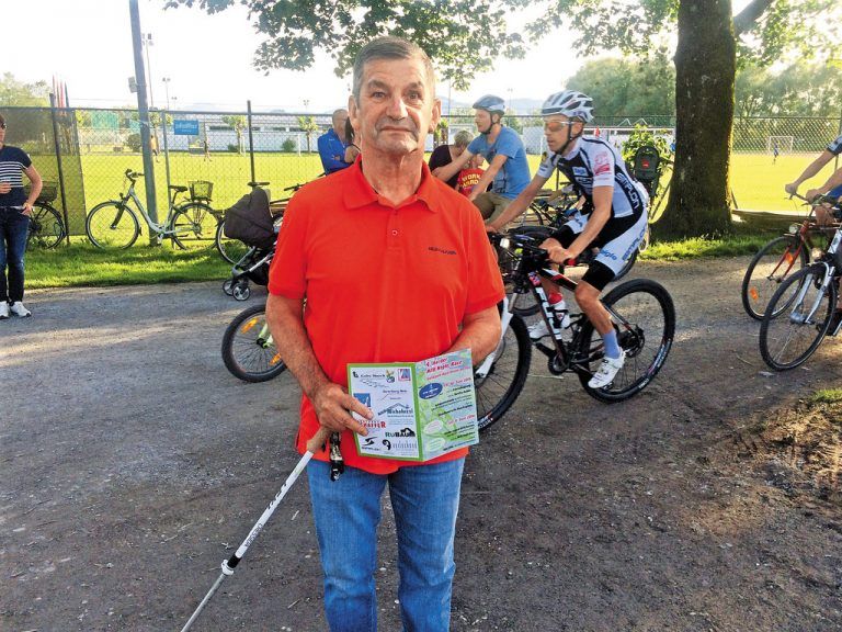 Karl Burtscher beim „Ma hilft“-Benefizrennen im Rahmen des Harder Mountainbike Night Race, das heute stattfindet. Foto: akp