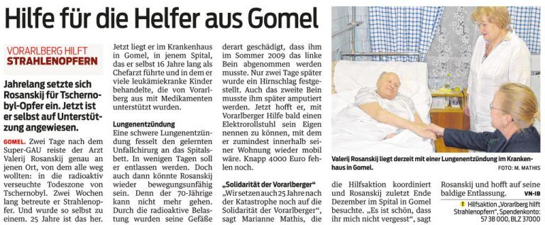 VN-Bericht vom 15. Jänner 2011: Marianne Mathis‘ mediale Aufklärungsarbeit hat bisher viel Positives bewirkt.