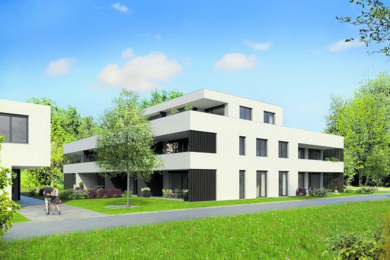Ansprechende Architektur in ruhiger Lage: die Kleinwohnanlage Florastraße.