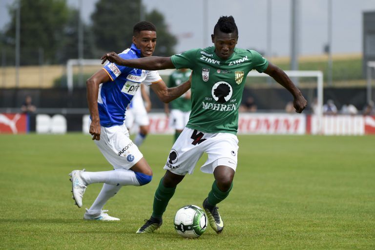 Jodel Dossou startet heute mit seiner Mannschaft Austria Lustenau gegen den FAC in die neue Saison.  harti