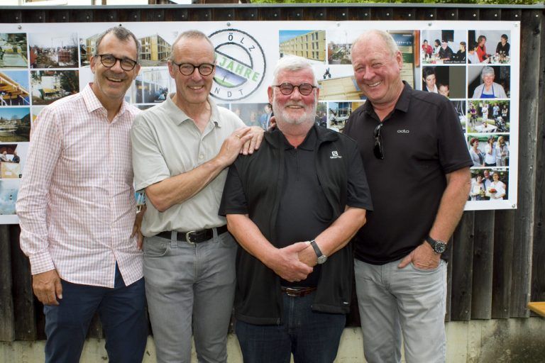 Baupioniere Konrad Merz (l.), Herbert Kaufmann, Gerold Ölz und Anton Kaufmann.