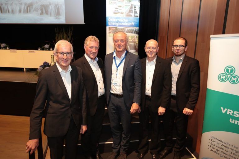 Bgm. Wilfried Berchtold, LR Erich Schwärzler, Präsident Christoph Wagner, Vorarlberg-Sprecher Hans-Hörg Mathis und GF Paul Ablinger. AME