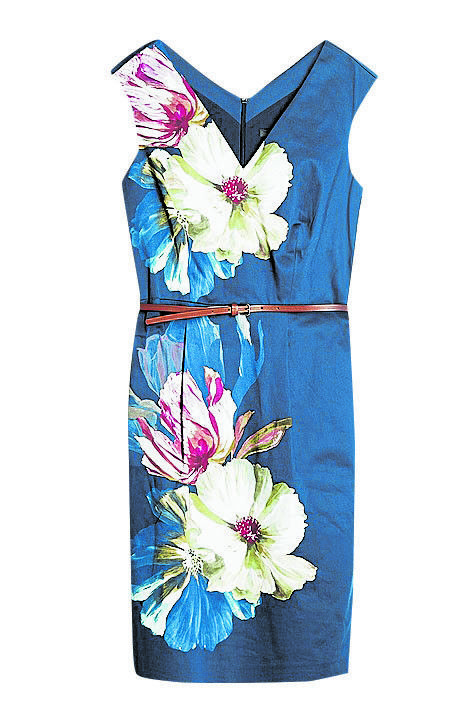 esprit kleid blau blumen