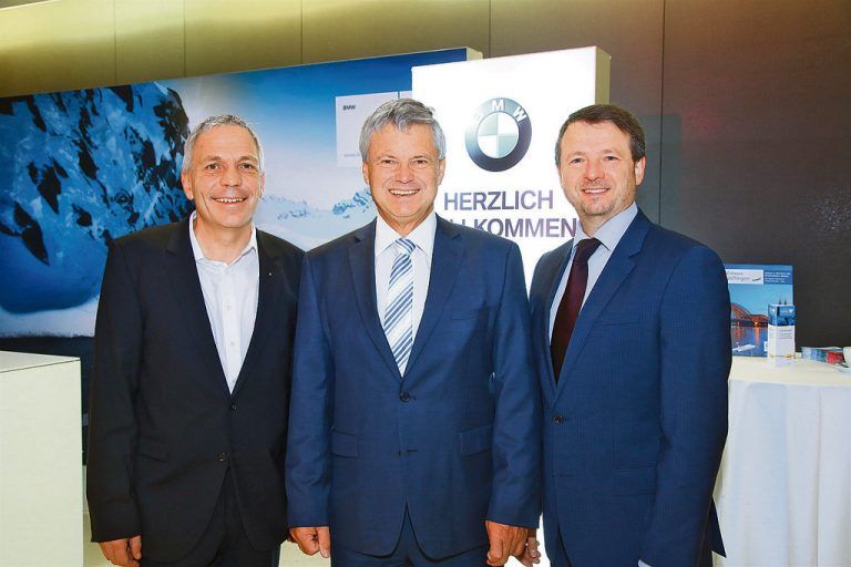 BMW Unterberger: Markus Spiegel (l.), Ewald Lukesch und Michael Ebner, BMW Austria-Chef.