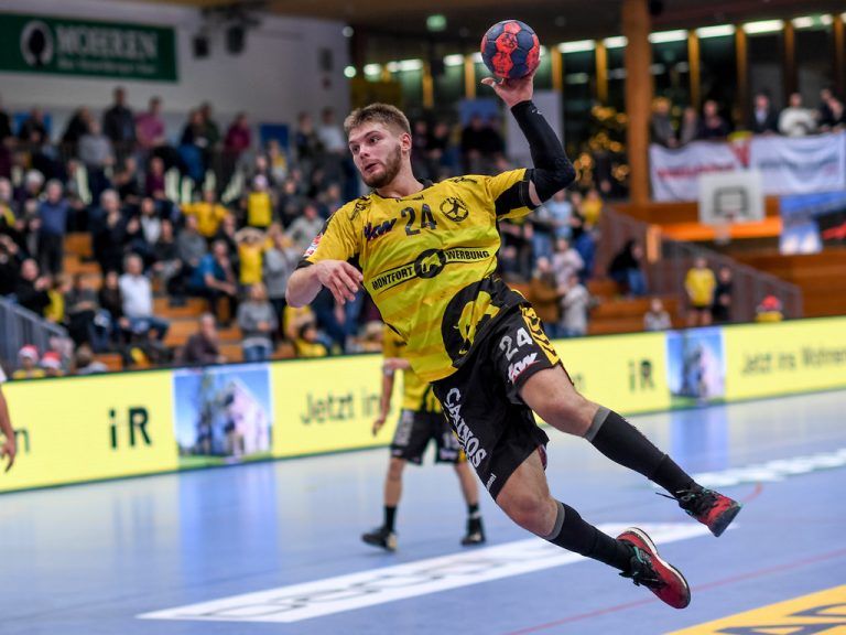 Bregenz-Linkshänder Roman Chychykalo erzielte beim 33:29-Heimsieg über Graz zehn Treffer und hält nun bei 66 Saisontoren (Schnitt 4,4 pro Spiel). gepa