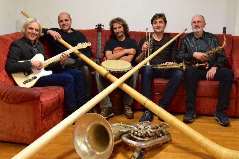 Das Clarkwell-Quintett: Rupert Tiefenthaler, Thomas Heel, Hubert Sander, Patrik Haumer und Hansjörg Helbock.