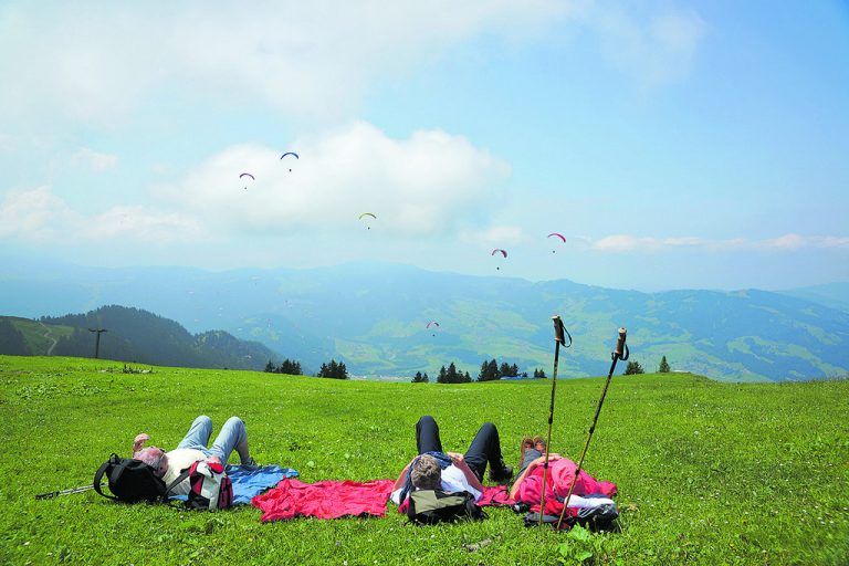 der sommer auf der niedere steckt voller überraschungen
            Überraschend vielseitig ist der Sommer auf der Niedere. Hier bietet sich ein atemberaubender Ausblick vom Bodensee bis in die Bregenzerwälder, Allgäuer und Schweizer Berge. Gemütlichen Familien-Wanderspaß bietet der eineinhalbstündige Panoramarundwanderweg mit vielen Info-Tafeln. Außerdem können die Paraglider beobachtet werden, die wie Schmetterlinge ins Tal schweben – auf der Niedere finden Flugbegeisterte eines der beliebtesten Fluggebiete im Ländle. Für das leibliche Wohl und gemütliche Verschnaufpausen sorgen die urigen Berg-Restaurants und die bewirteten Alpen.