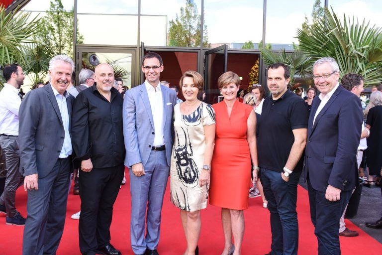 Eröffnungsteam: Otto Mäser, Stefan Marte, Markus Wallner, Andrea Kaufmann, Sabine Tichy-Treimel, Bernhard Marte, Karlheinz Rüdisser. Messe D.