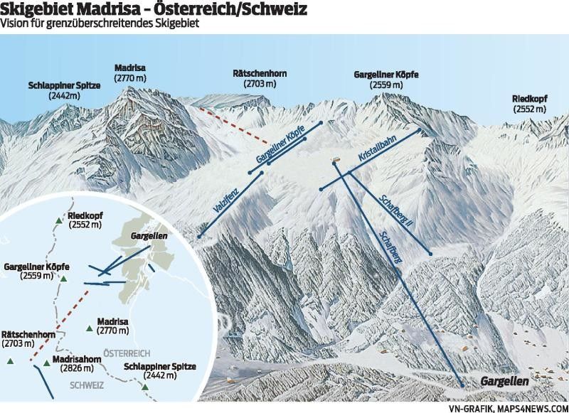Zwischen Klosters und Gargellen könnte grenzüberschreitendes Skigebiet entstehen.