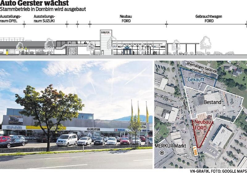 Traditionsautohaus Gerster baut Haupt­standort Dornbirn aus und sucht Partner.