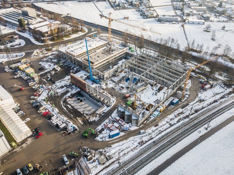 Großprojekt: Die Baustelle von Transgourmet in Schwarzach. Vn/Steurer