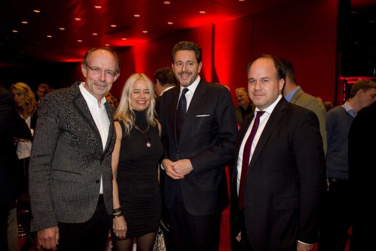 Herausgeber Eugen A. Russ und Irene, Bundeswirtschaftsminister Harald Mahrer undVN-Chefredakteur Gerold Riedmann. Franc