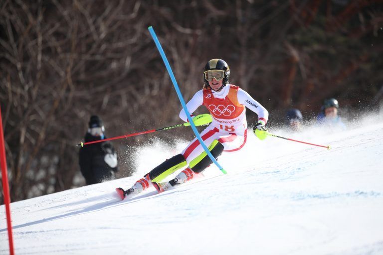 Im Slalom fuhr die Göfnerin Katharina Liensberger auf Platz acht. Beim Teambewerb könnte es vielleicht sogar eine Medaille für das Vorarlberger Ski-Ass geben.GEPA