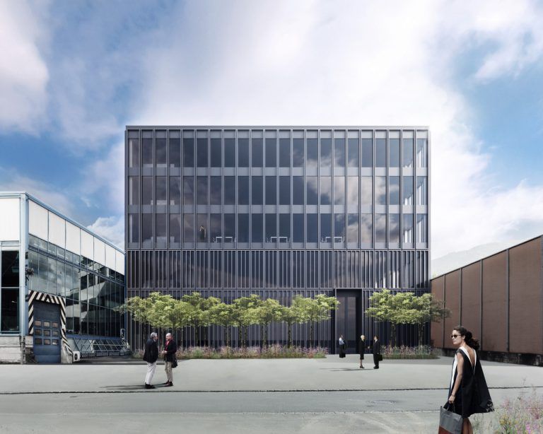 Inmitten der Produktion entsteht die von Cukrovicz Nachbaur geplante Schelling-Zentrale.Foto: CN