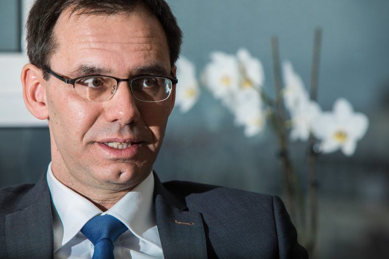 Interview mit Landeshauptmann Markus Wallner zum Projekt Rhesi in seinem Büro im Landhaus