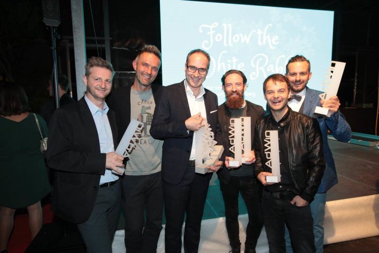 Michael Ling (E-Learning), Christian Türr, Jörg Ströhle (Zur Gams), Mathias Mages (Zeughaus), Herwig Bischof und Manuel Rieserer (Wissengruber & Partner). ame