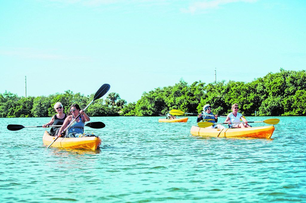 Auf dem Kajak im Fort De Soto Park