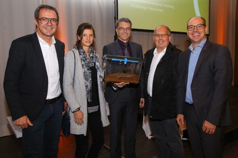 Prisma-Vorstand Bernhard Ölz, Katharina Graf, Referent Thomas Scheibel, Bernd Hilby, Stefan Fitz-Rankl, FH-Geschäftsführer (v.l.)