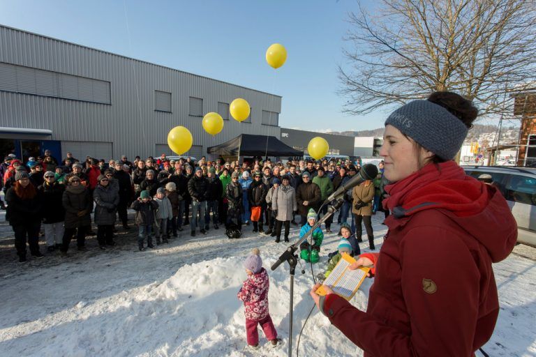 Protest gegen Ölz in Weiler – jüngstes Beispiel für einen Interessenkonflikt bei der Bodennutzung.  Foto: VN