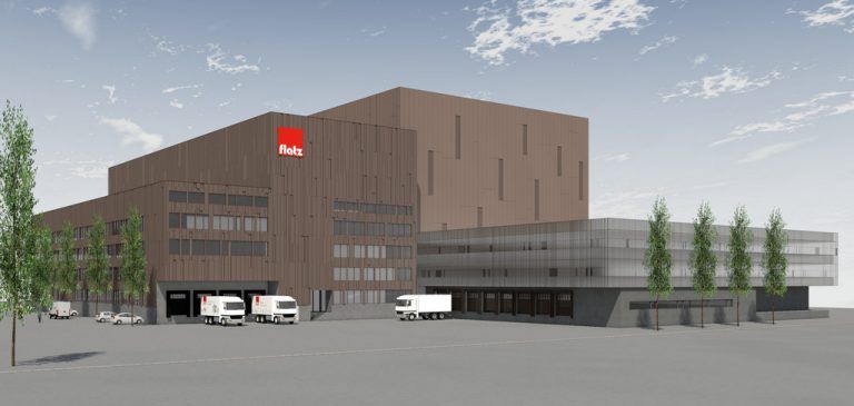 So wird das neue Logistikzentrum von Flatz aussehen. Mit den Bauarbeiten wurde schon begonnen.  Bild: Flatz