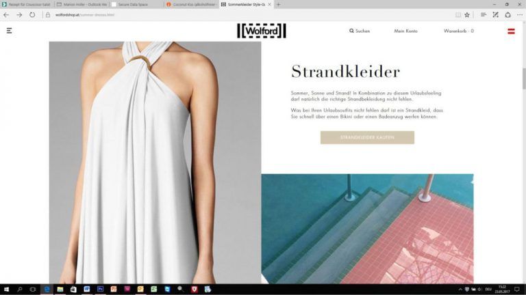 Tipps im Wolford Onlineshop zeigen, wie man sich modisch chic stylen kann. Screenshot: Wolford