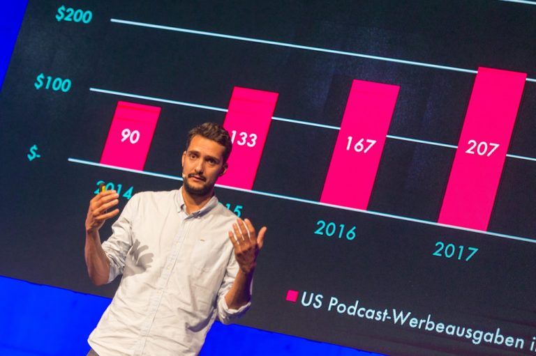 Vincent Kittmann, bei den Online Marketing Rockstars der „Head of Podcast“, begeisterte bei der IAW 2017 die Besucher. Auch heuer stehen Topspeaker auf der Bühne. VN/Stiplovsek