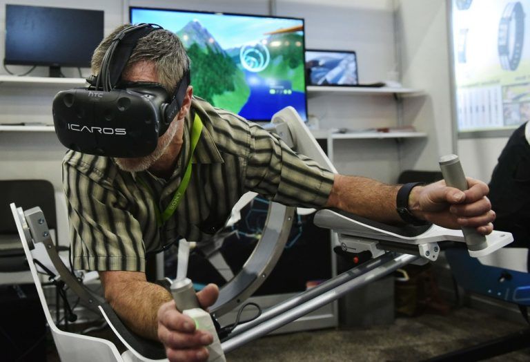 Virtual Reality Brillen (hier von Icaros) sind nach wie vor gefragt. AFP