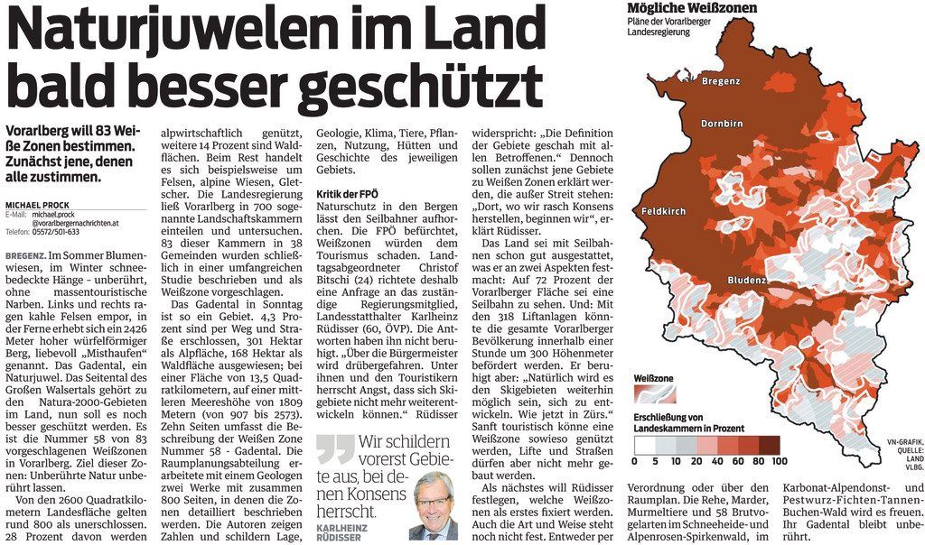 Brandner Gemeindevertretung einstimmig gegen Weißzonen. Kritik auch aus Dalaas.