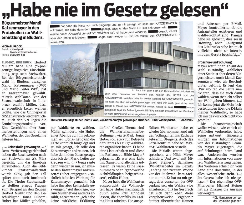 Der Weisungsrat hat über Anklage nach Bludenzer Wahlwiederholung entschieden.