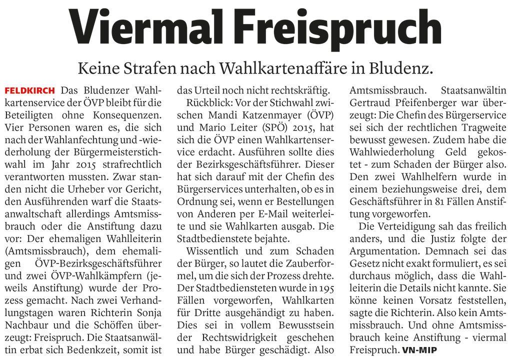 Wahlkartenprozess findet kein Ende
