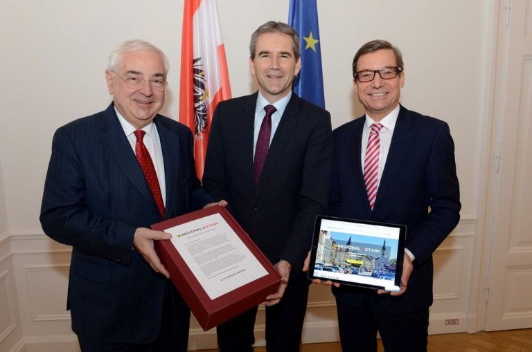 Walter Rothensteiner, Hartwig Löger, Generalsekretär Andreas Pangl. BMF